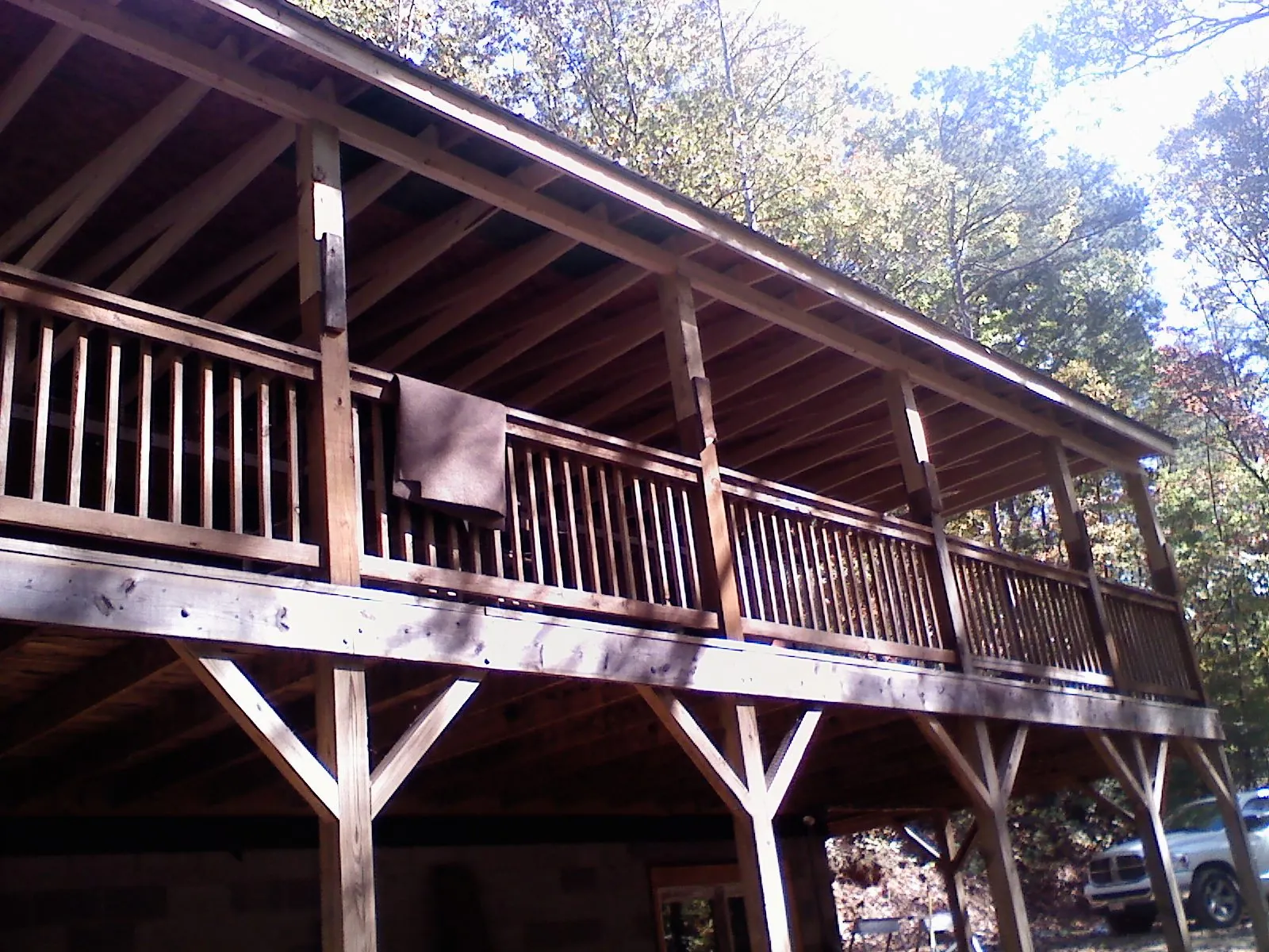 Timber framing under a new elevated porch and deck — Roof Leak Repair in Duncan by Roofing Brothers